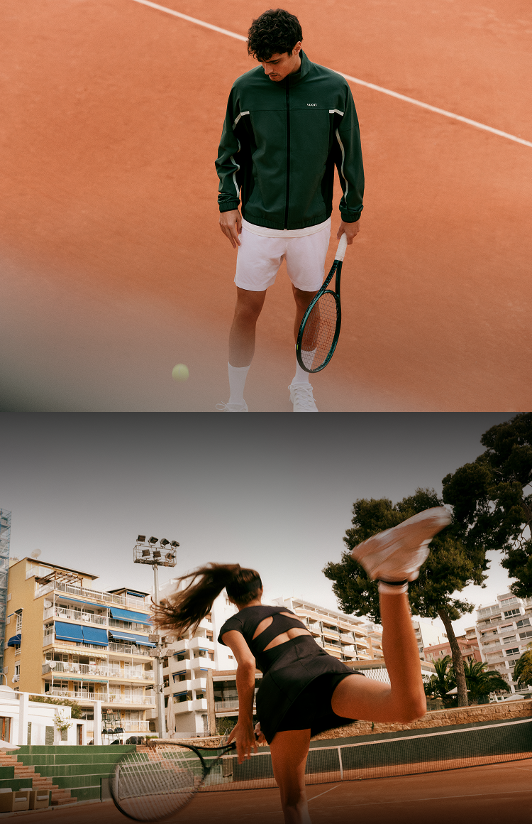man and woman playing tennis in vuori 