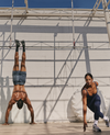 man and woman working out in vuori clothing