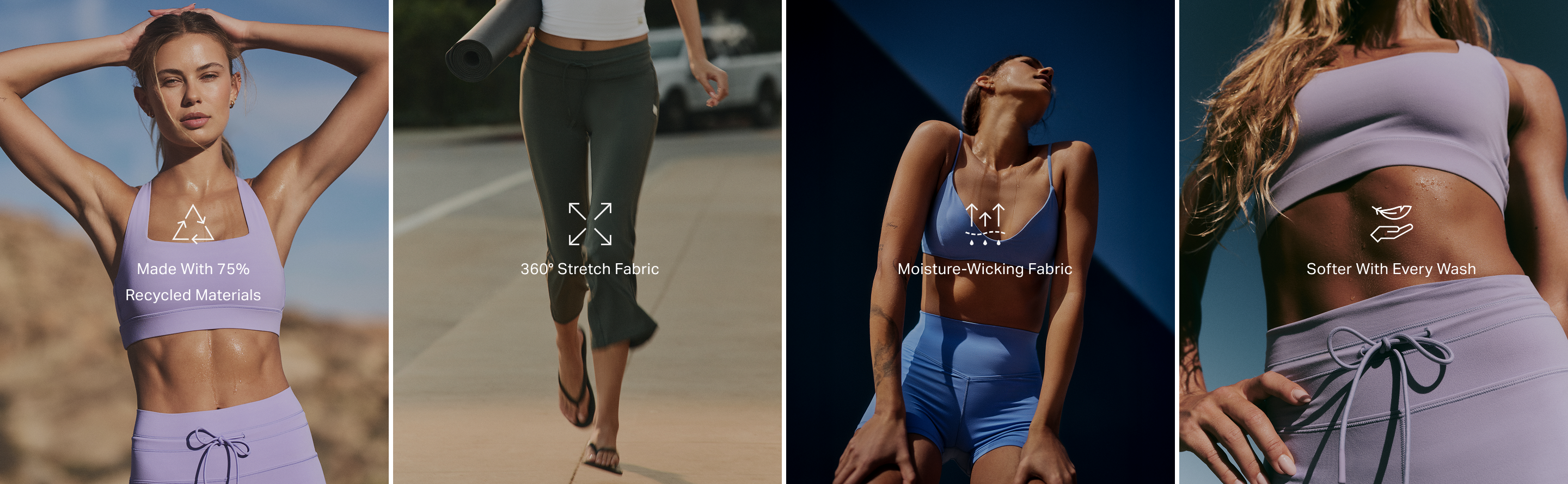 woman wearing vuori blissblend