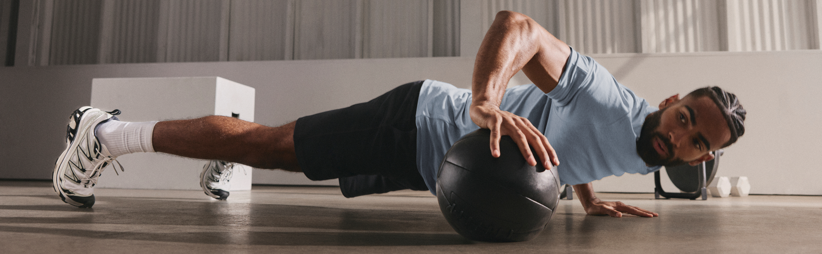 man wearing strato tech tee