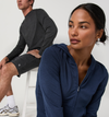 man and woman wearing vuori dreamknit