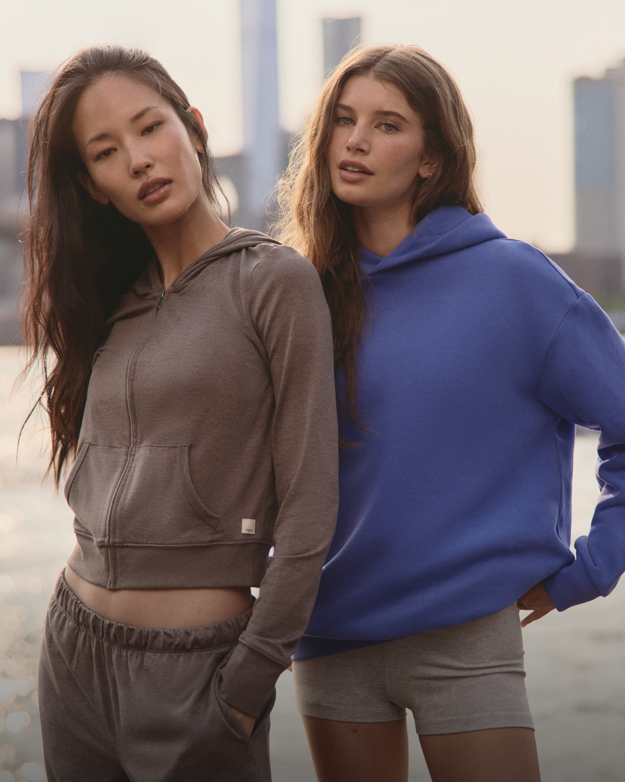 women wearing vuori hoodies