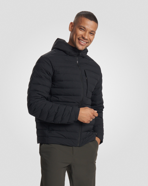 man wearing Steadfast Insulated Hooded Jacket in Black