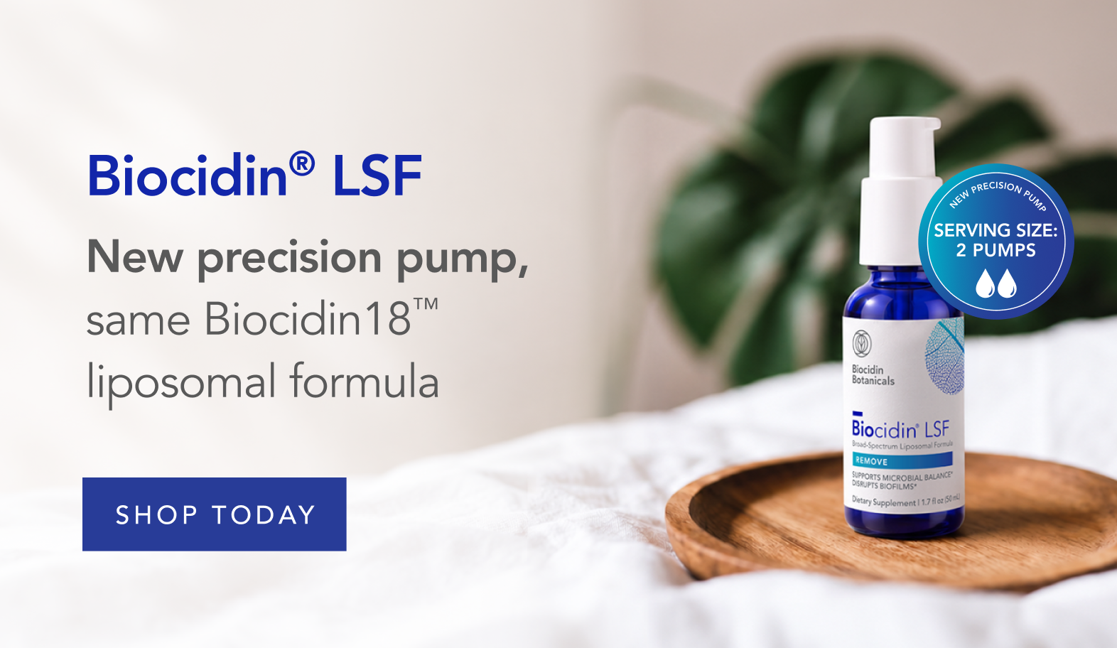 Biocidin LSF. New precision pump, same Biocidin18 liposomal formula. Shop today.