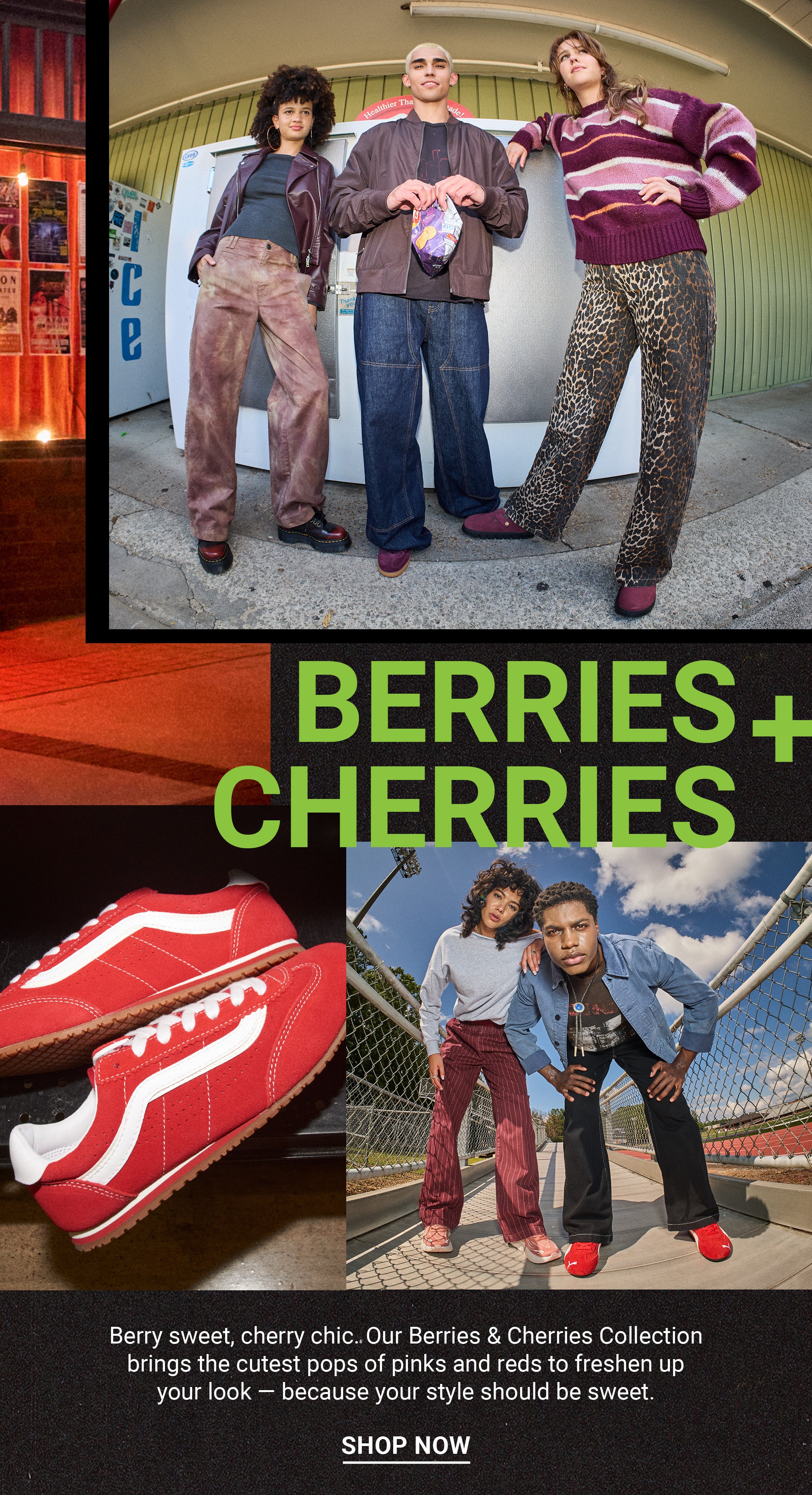 Berries and Cherries colored sneakers and boots fall collection