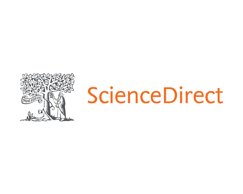 ScienceDirect logo with tree emblem and orange text on a light background
