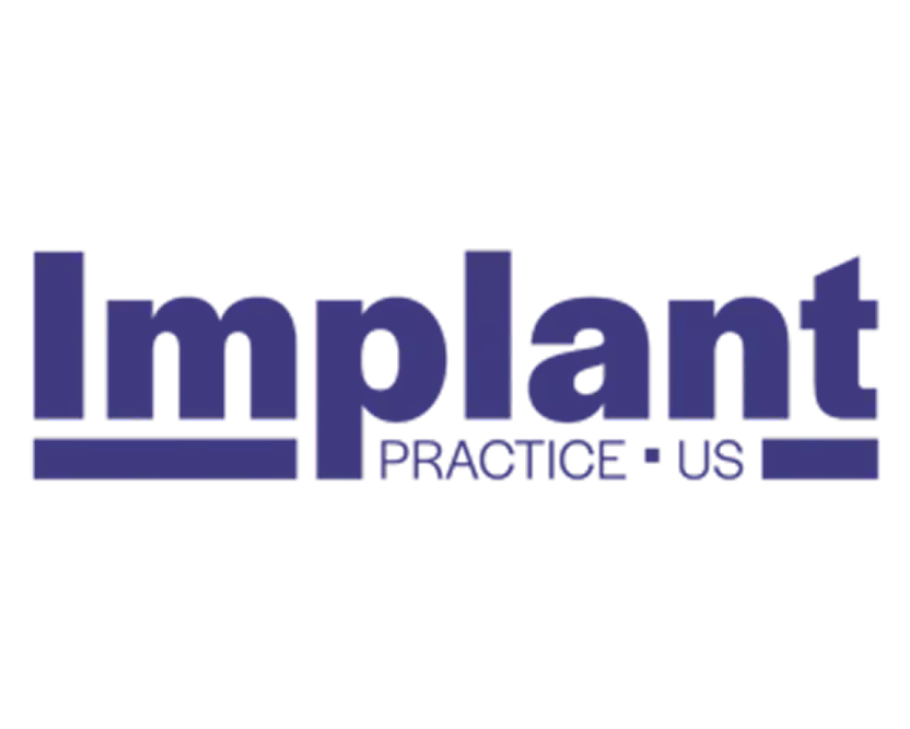 Implant Practice US logo in purple text on a light background
