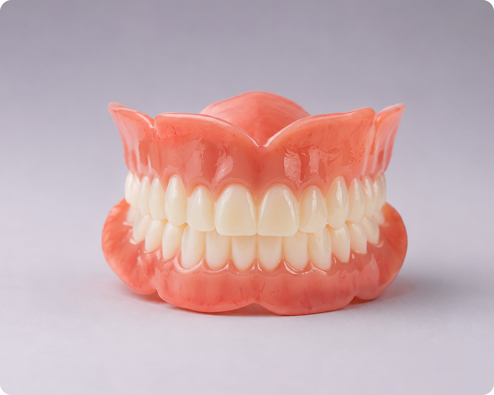 Classic denture option showing top and bottom against a gray background