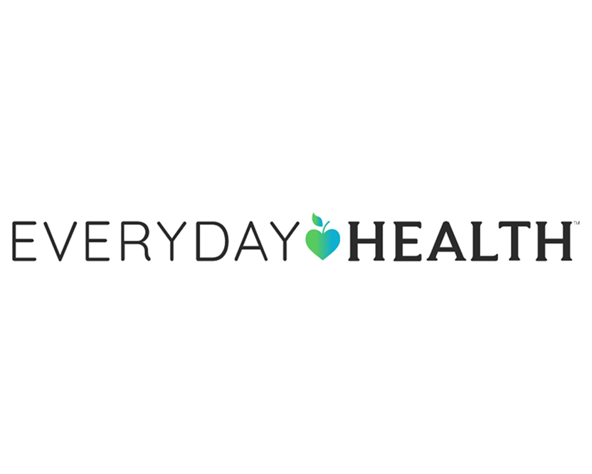 Everyday Health logo with black text and heart icon on a light background
