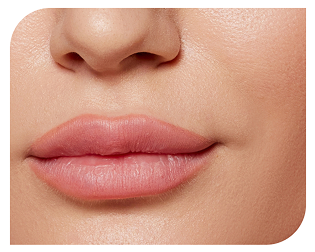 A close-up of a person's mouth and nose