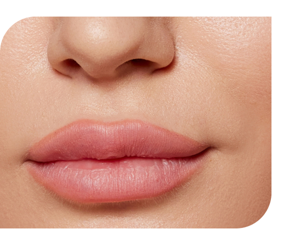 A close-up of a person's mouth and nose