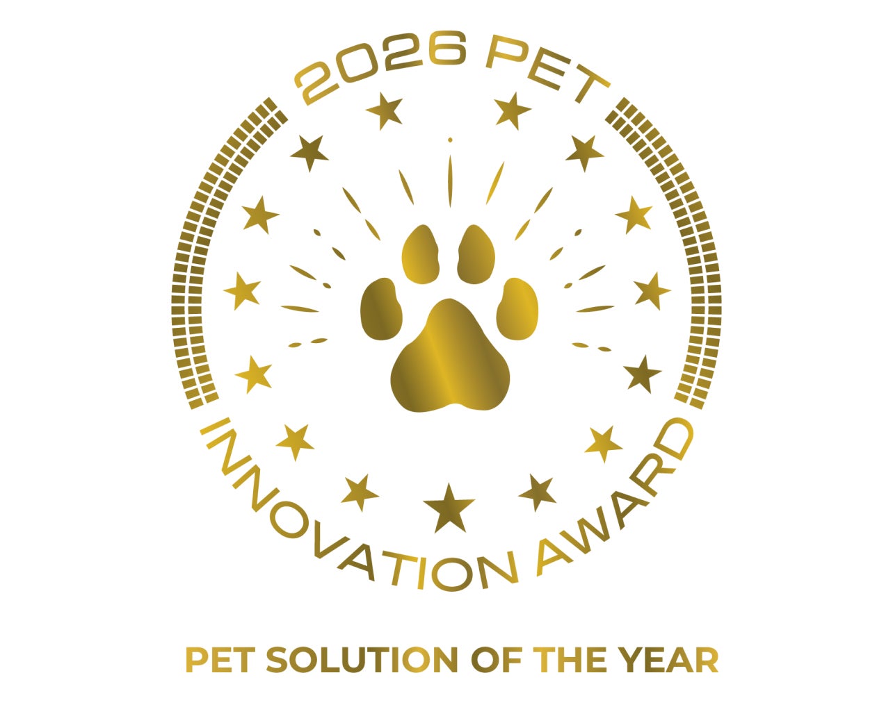 Logo for the 2026 Pet Solution of the Year award issued by Pet Innovation Awards.