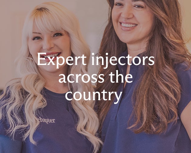 Two smiling women with the text "expert injectors across the country" overlaid