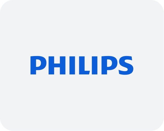 A blue philips logo on a white background
