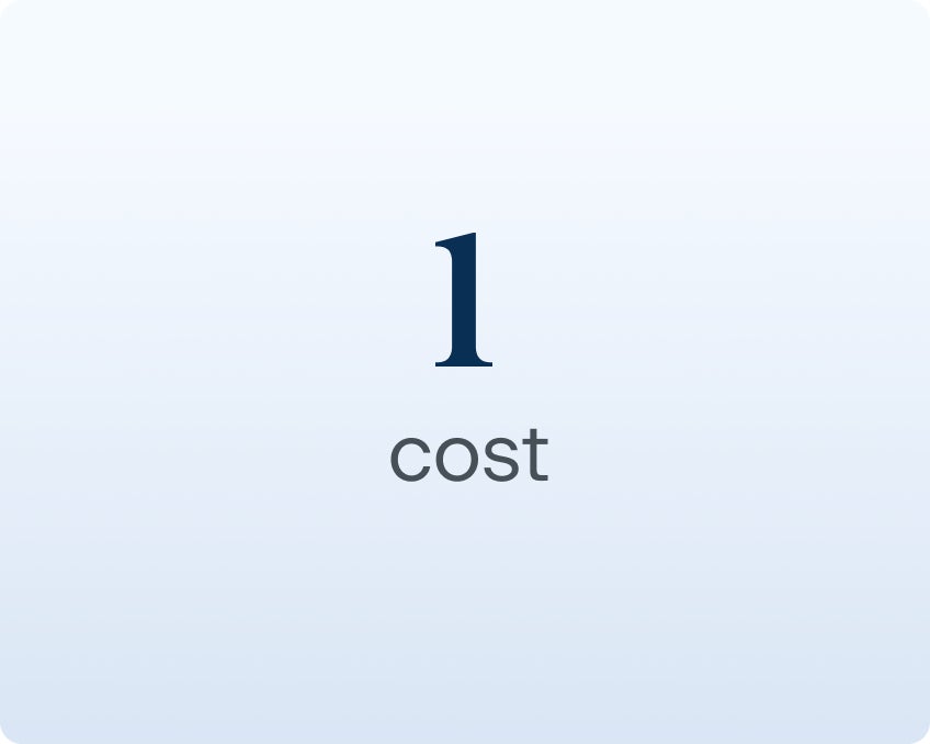 An image demonstrating ClearChoice's one cost approach, which provides patients with a total cost up front for full transparency.