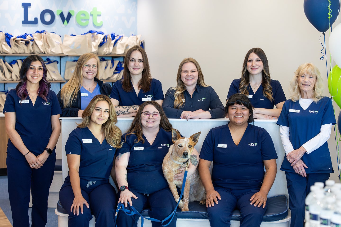 Group photo of Lovet staff at the Lovet Queen Creek hospital.