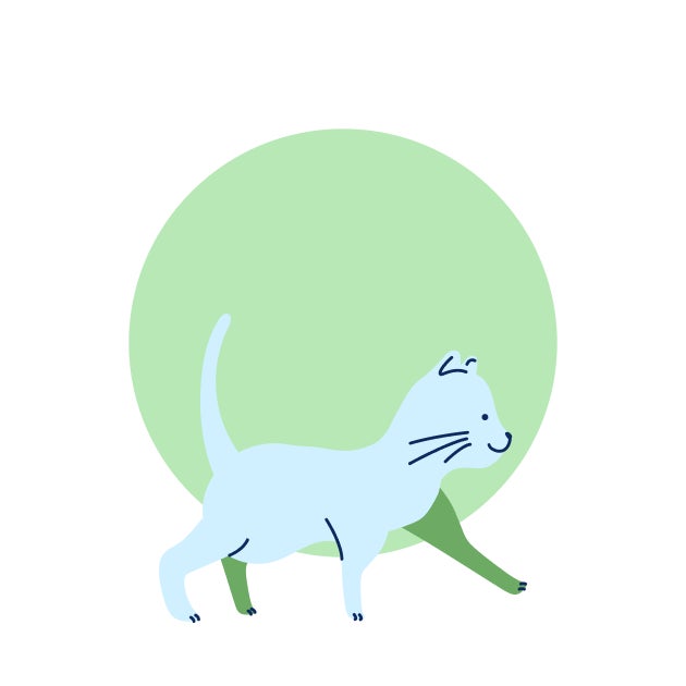 Illustration of a very young kitten walking, representing the earliest stage in a kitten’s vaccine schedule.