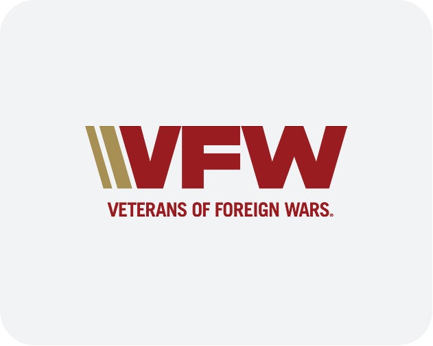 A logo for veterans of foreign wars on a white background