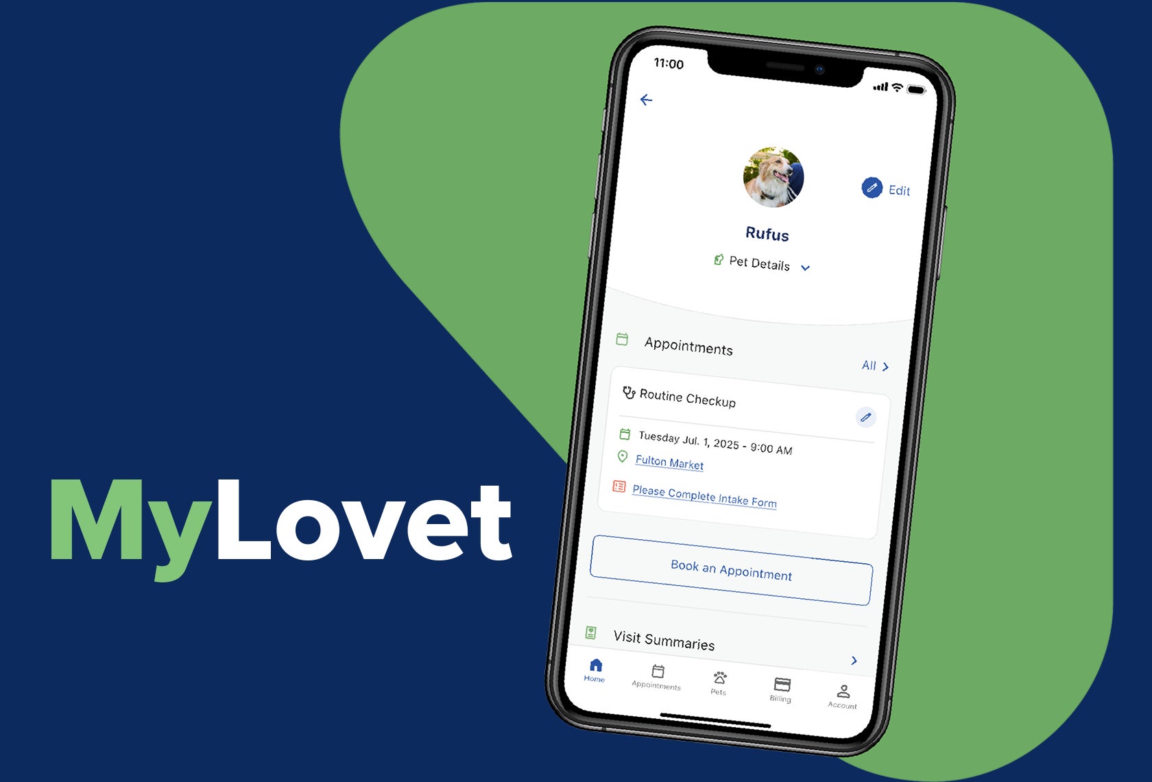 A phone with the word mylovet on it.