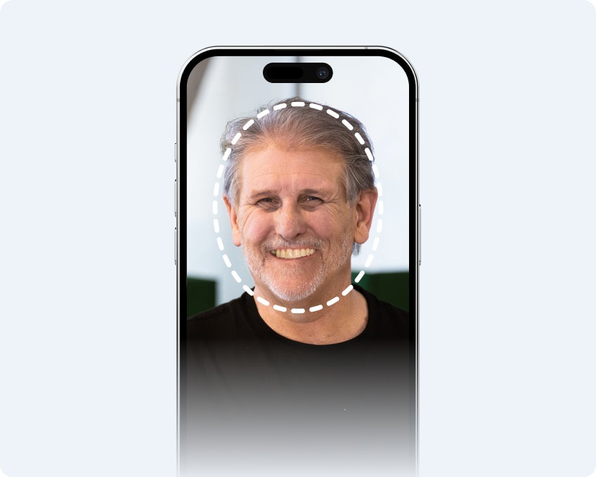 The first step of the Smile Preview application, where users are able to upload an existing photo of themselves or instantly capture one using the front camera.