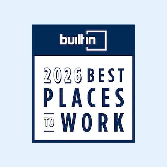 A graphic for Built in 2026 best places to work award