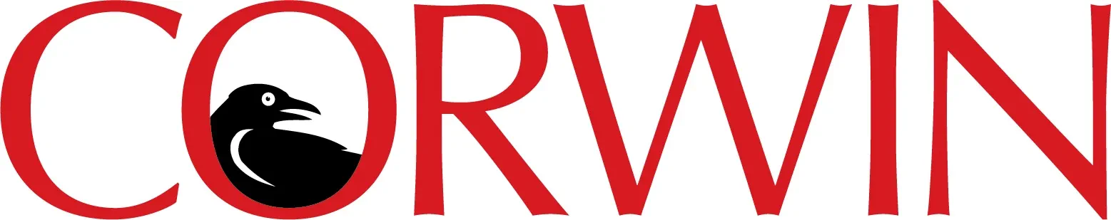Corwin logo with bold red text and a black crow silhouette inside the 'O,' symbolizing knowledge and innovation in educational publishing.