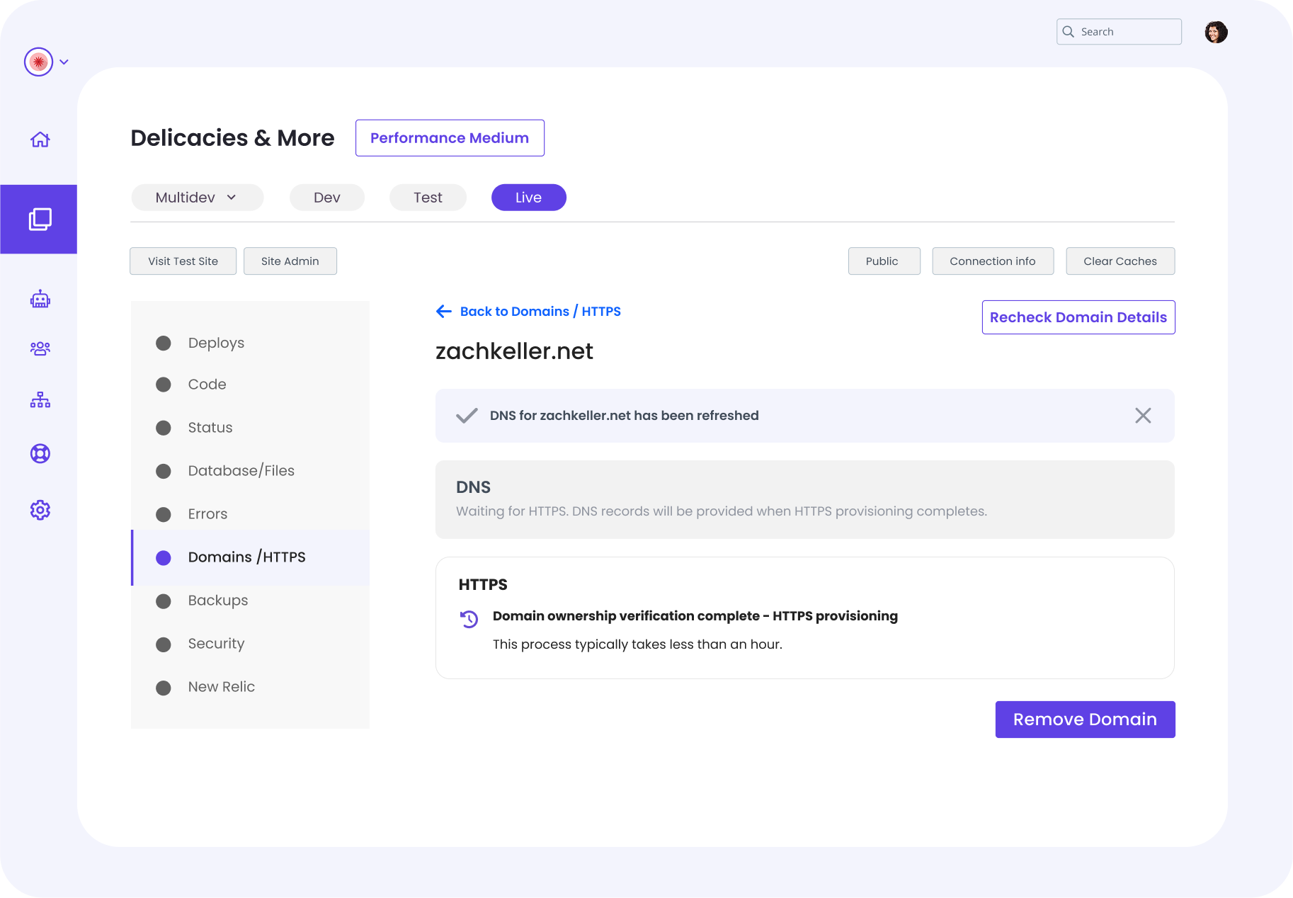 website infrastructure - CDN https cert manager