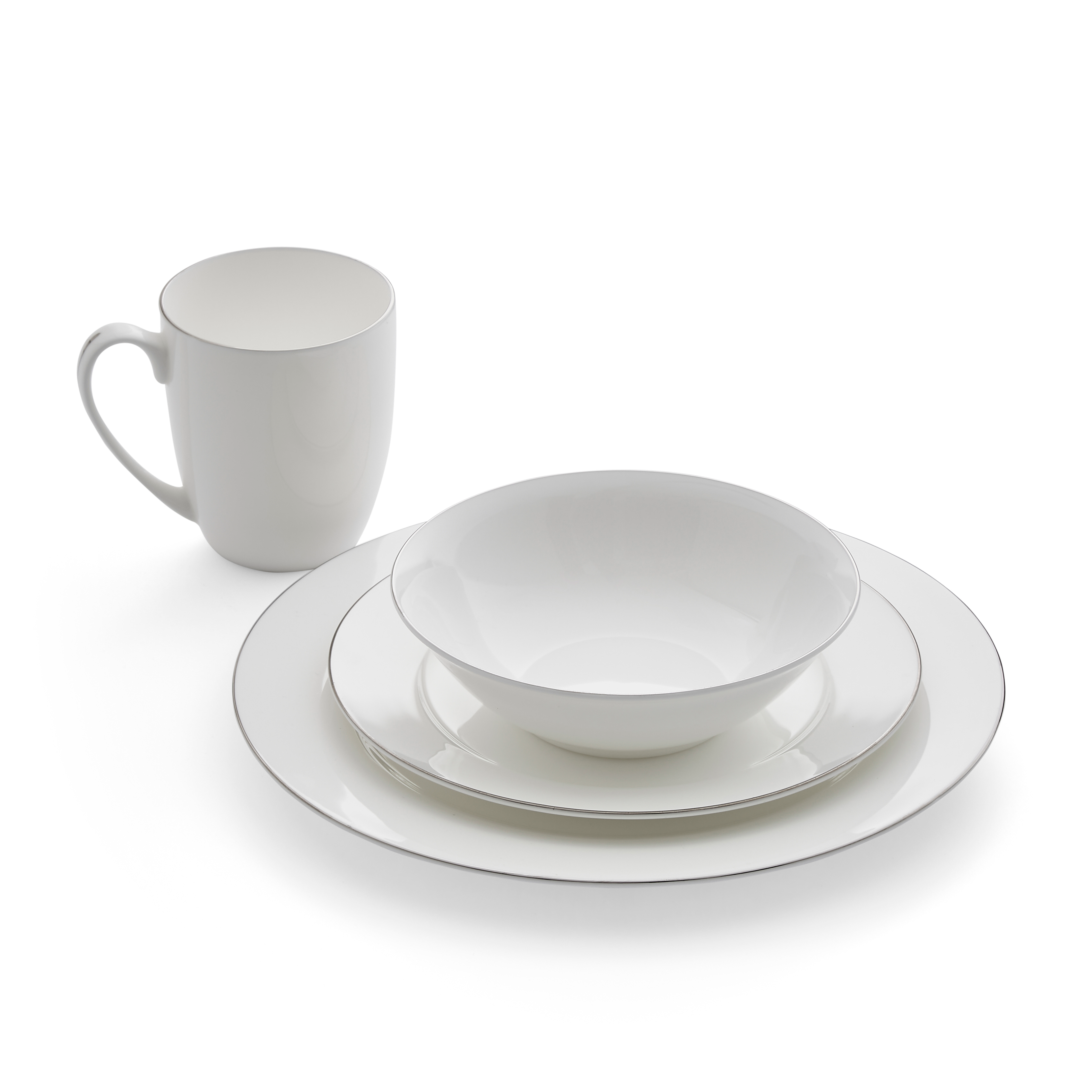 Royal Worcester Bone China 16 Pieces Dinner Set with Serendipity Pattern -White
