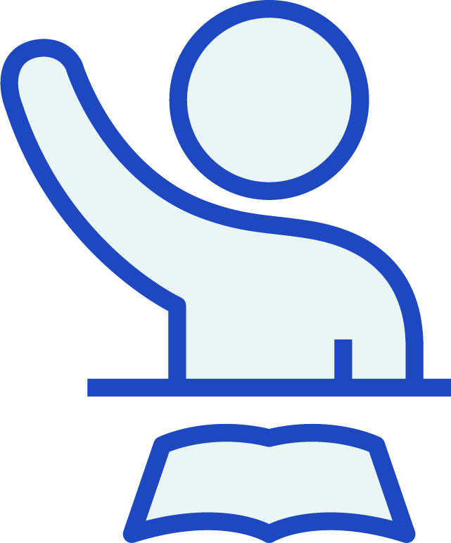 student raising hand icon