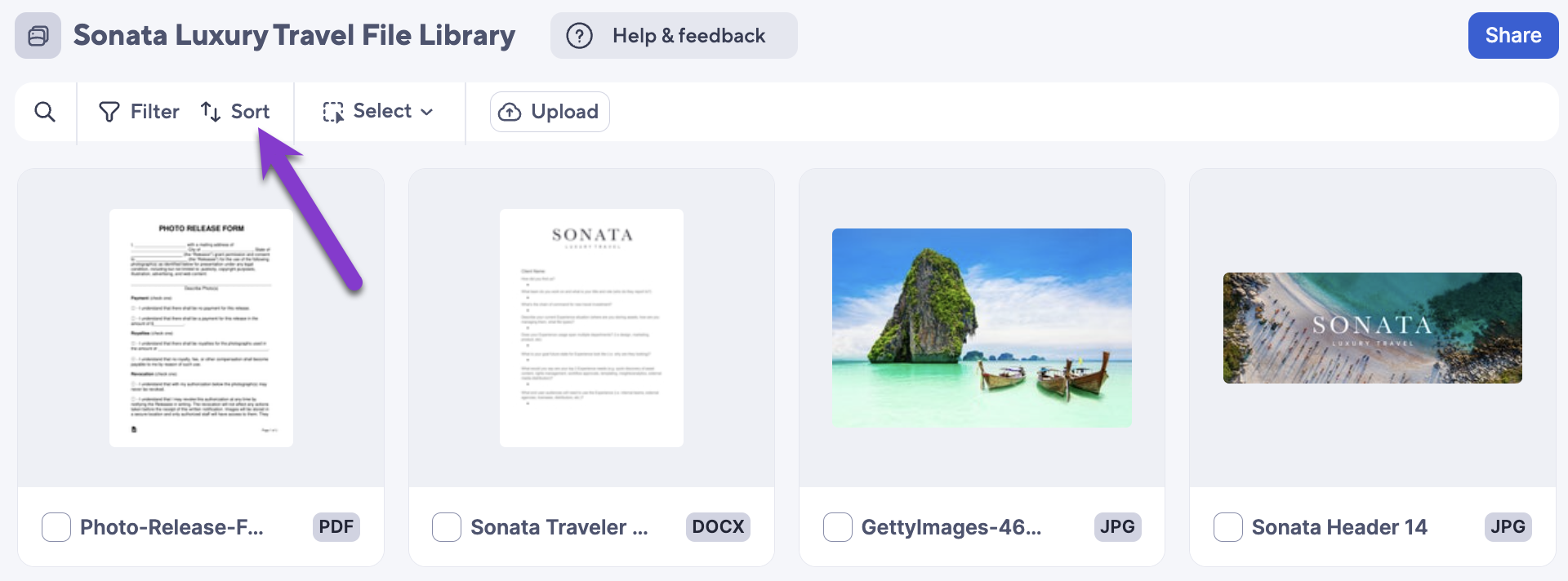 search and sort file library