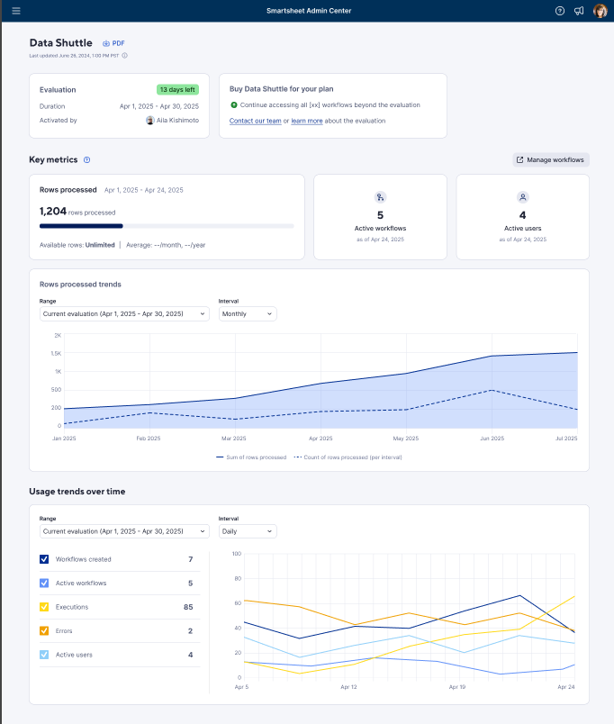 Plan insights data with evaluation data