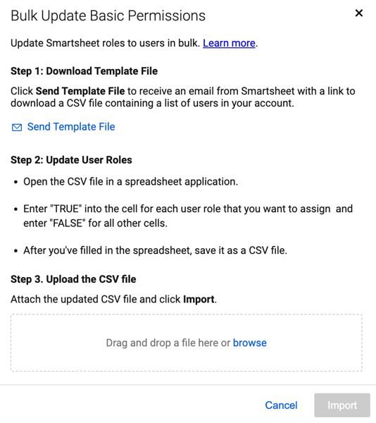 Update user permissions in bulk form