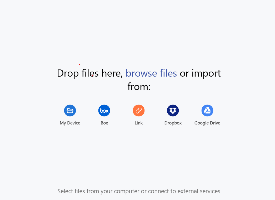 upload options