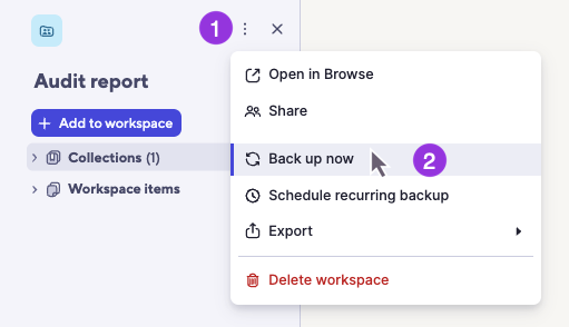 Backup now option