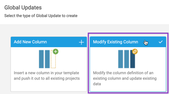 Modify existing column global update