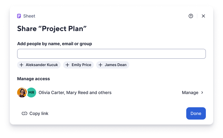 Share modal no gen access