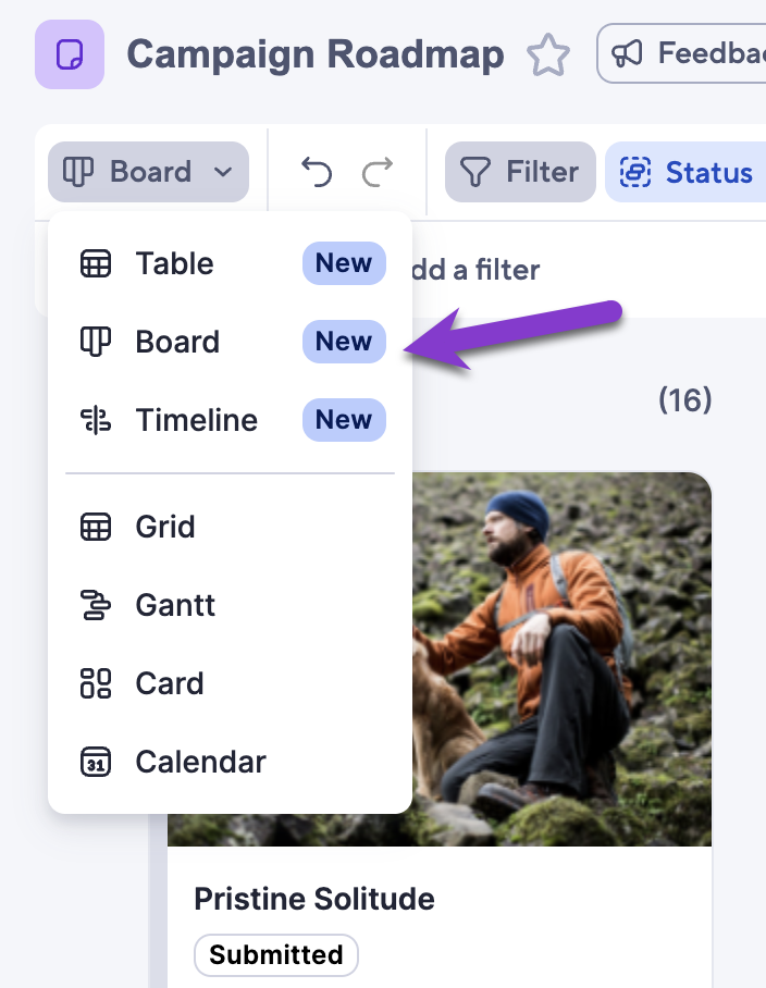 view picker board view