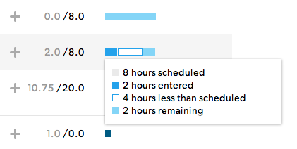 week view details of time tracking