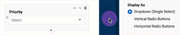 Display as options in forms