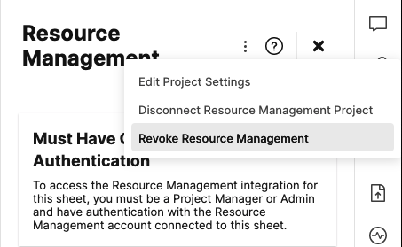 Revoke resource management connection option