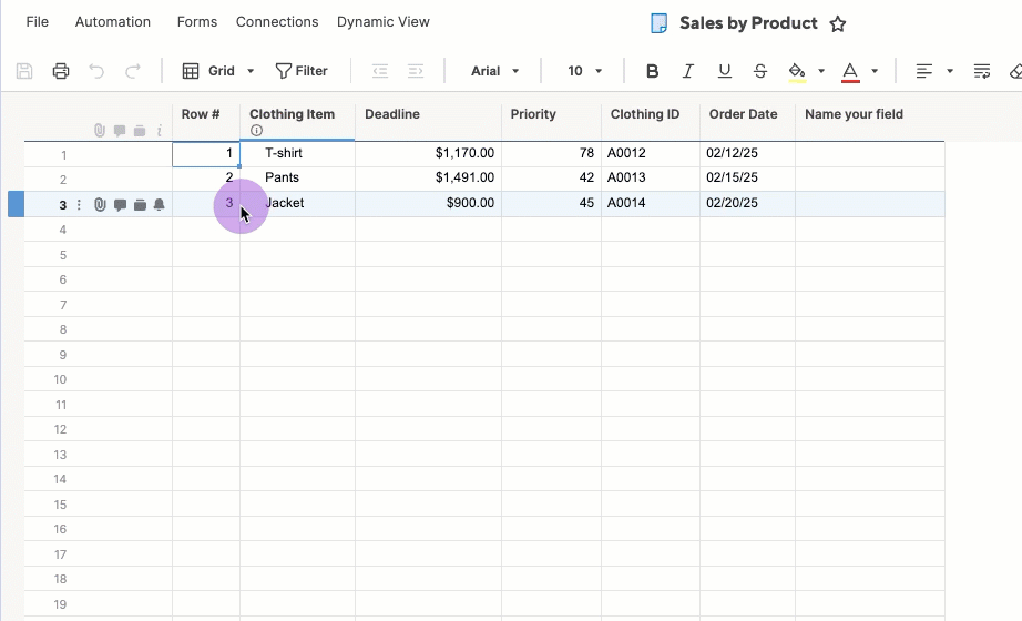 Share form from Manage Forms