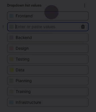 Insert values in dropdown list