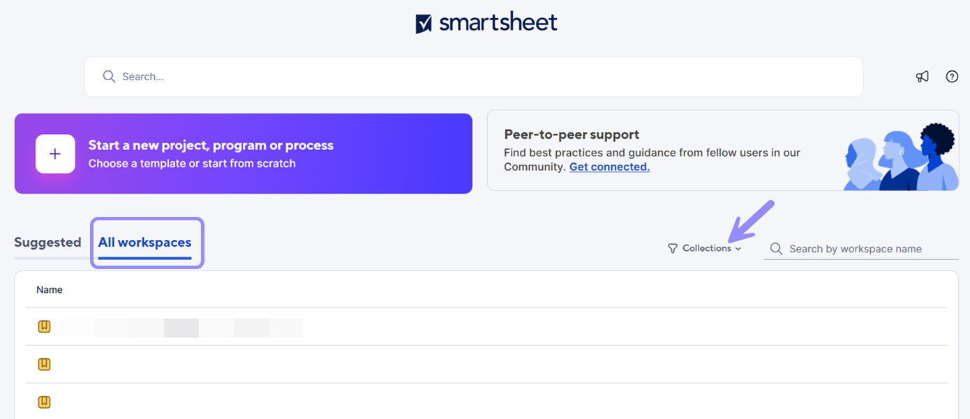 Collections filter in Home