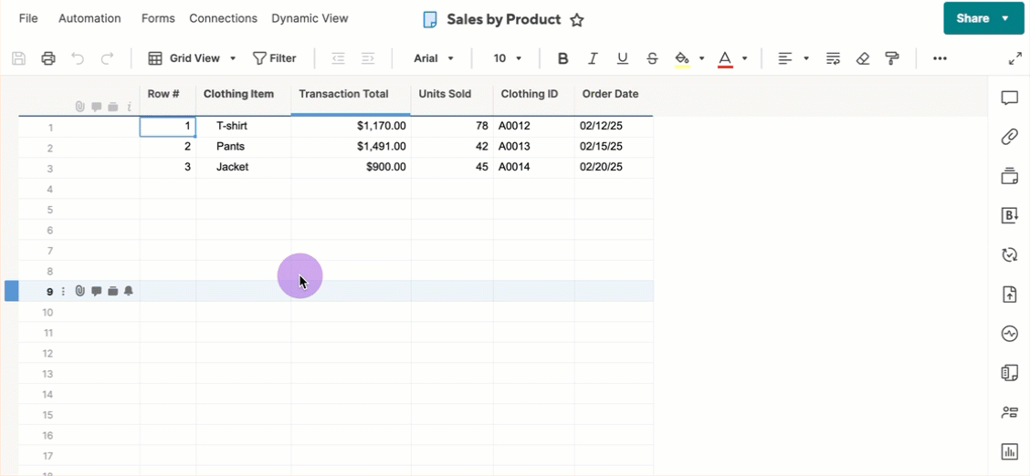 find form from sheet