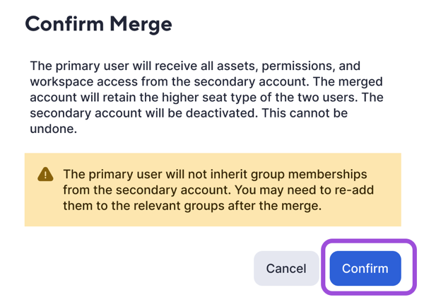 Confirm the merge
