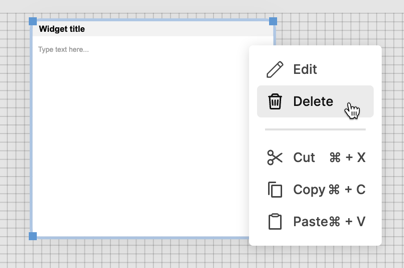 Delete widget