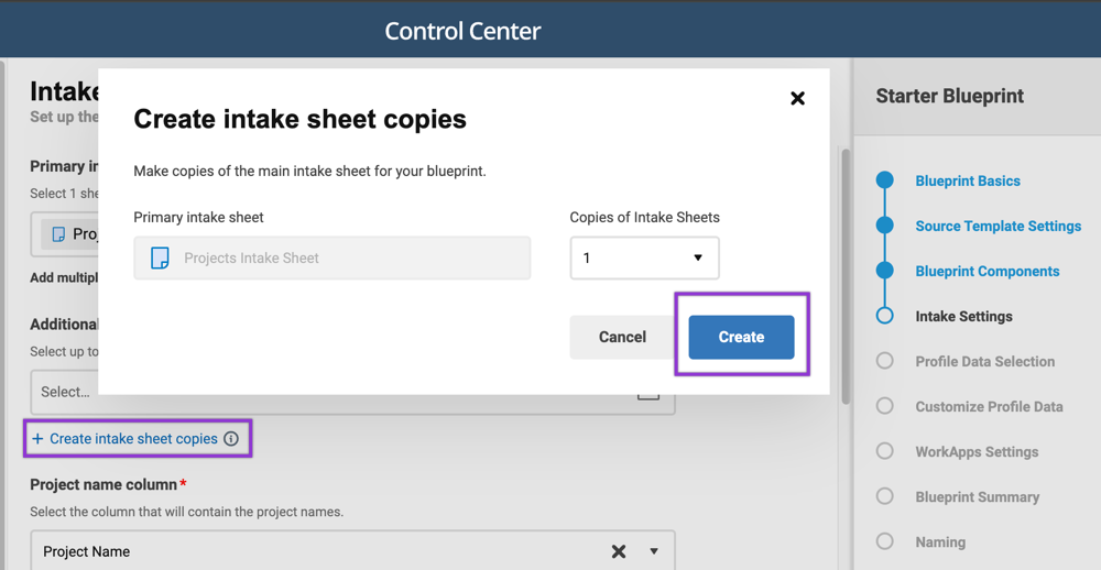 create intake sheet copies