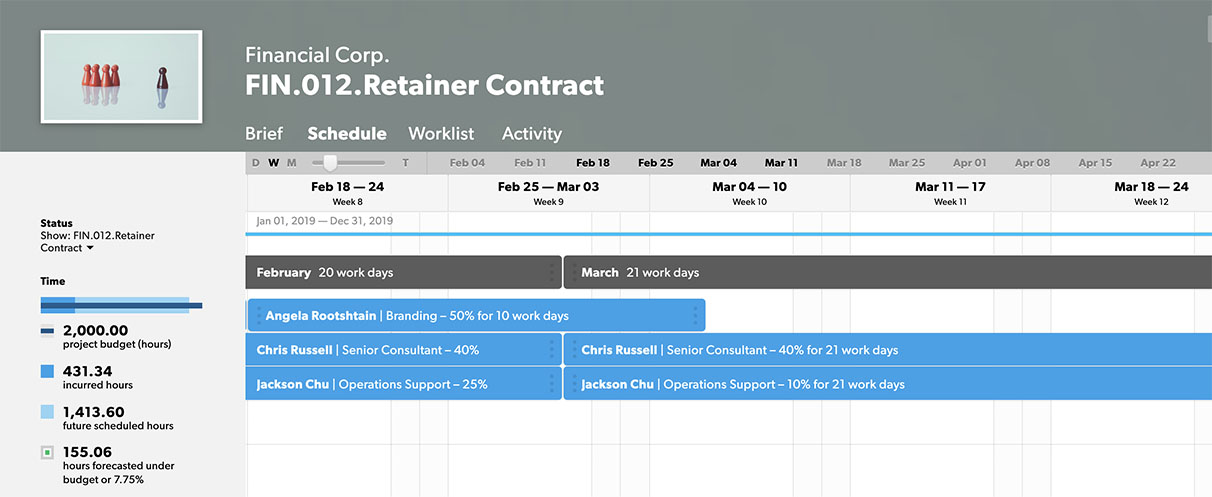 Project schedule view