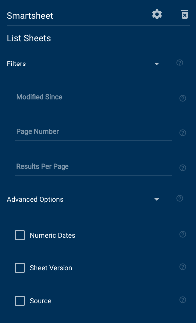 List sheets module