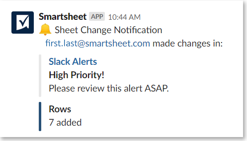 Multiple row notification on Slack